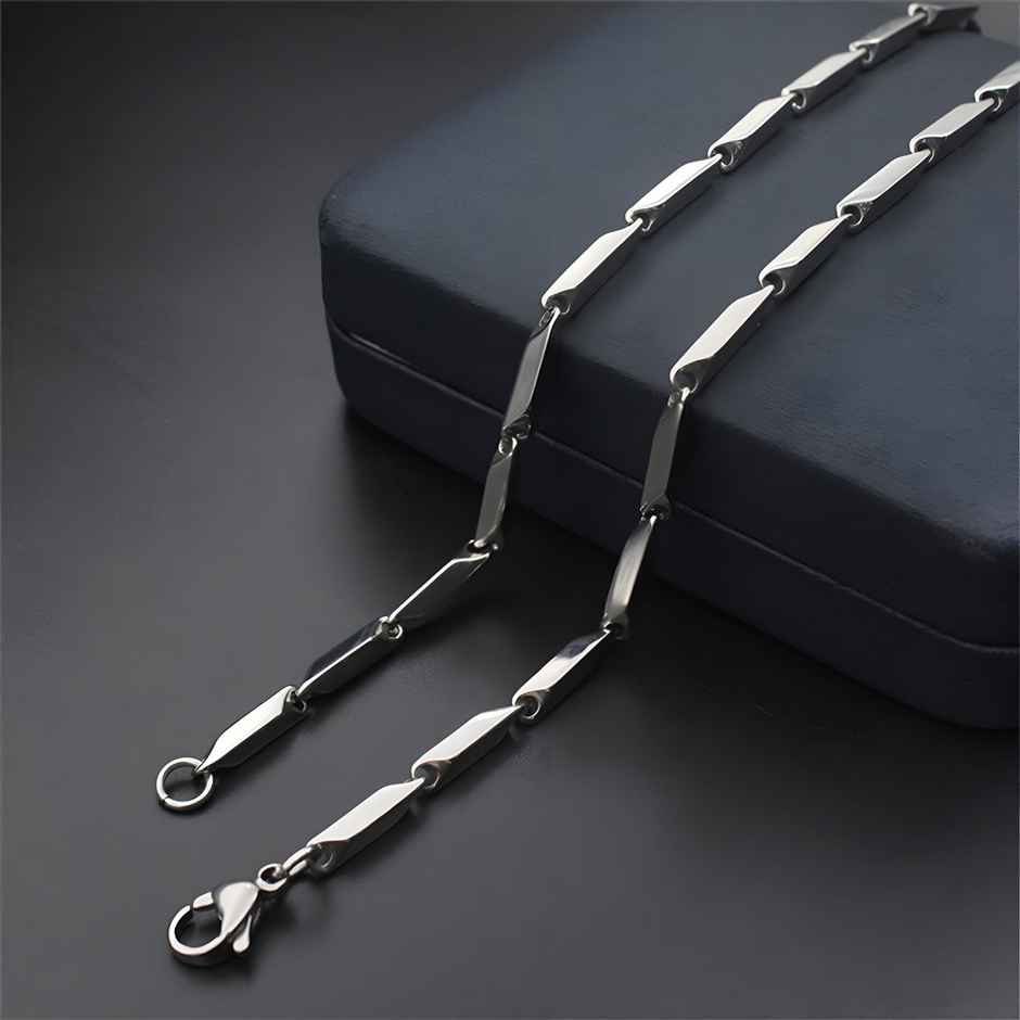 Fashion Frill Men's Rice Chain Silver 22 Inches