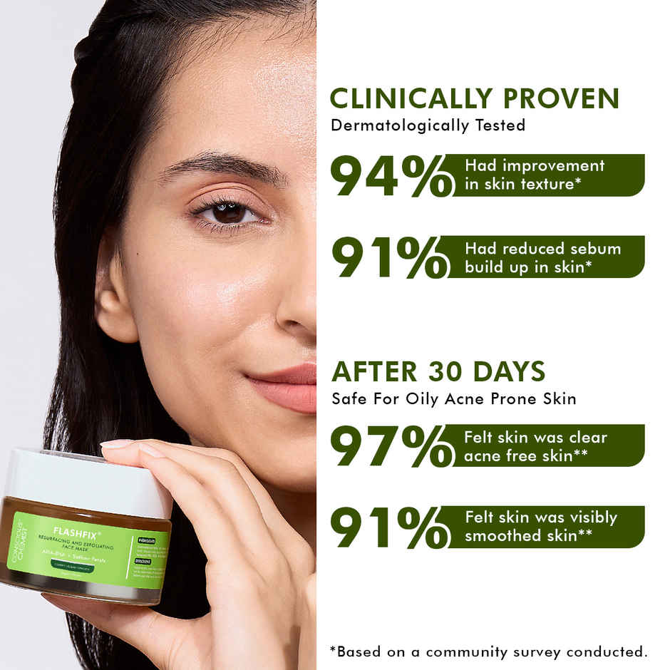 Conscious Chemist Exfoliating Face Mask For Oily Acne Prone Skin With Salicylic & Saffron Petals