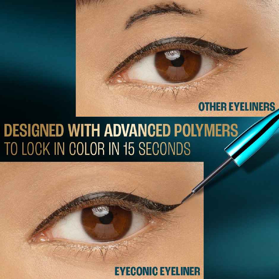 Lakme 9 to 5 Eyeconic Liquid Eyeliner Smudgeproof, Waterproof, lasts upto 24 Hrs, Black