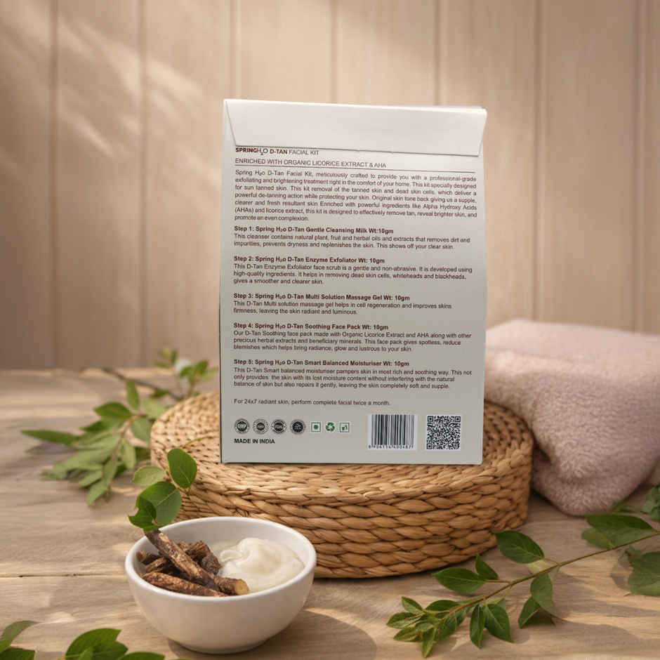 Spring H2O D-Tan Facial Kit With Instant Glow And Remove Tan & Dull Skin