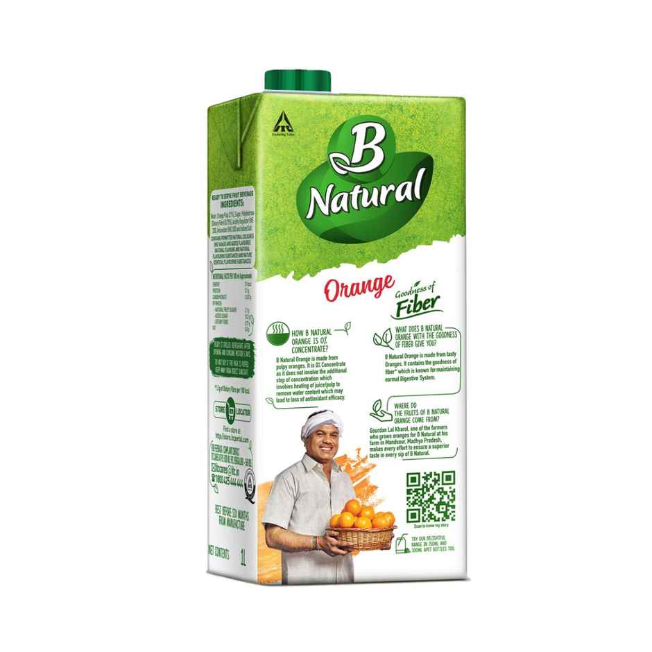 B Natural Orange Juice, Enriched with Vitamin C & E