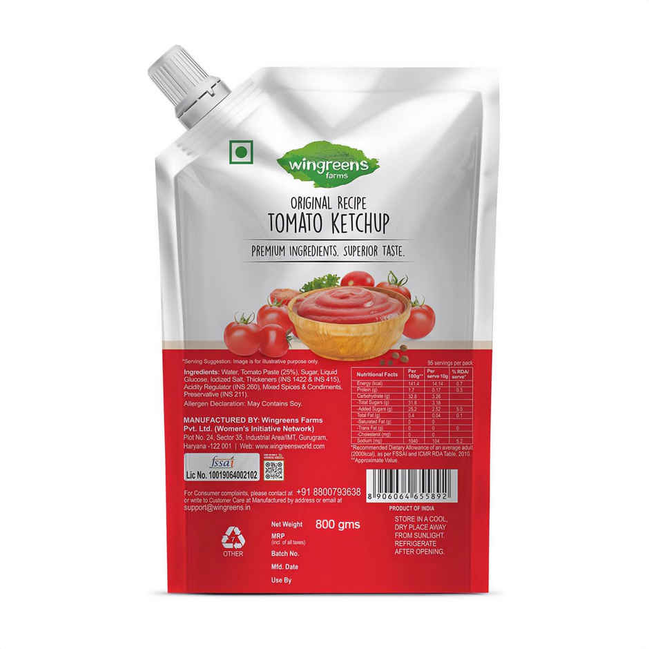 Wingreens Farms Tomato Ketchup | Tomato Sauce