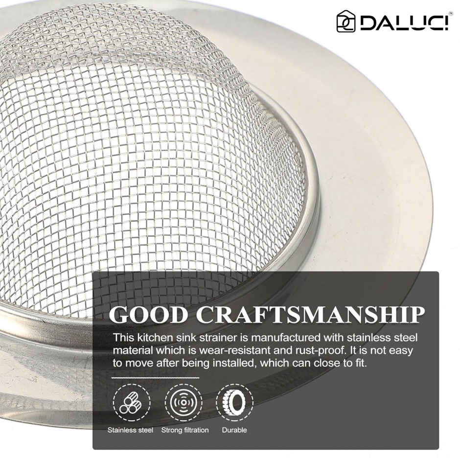 Daluci Stainless Steel Sink Strainer - 11 cm | Kitchen Drain Filter Jali for Waste Coupling
