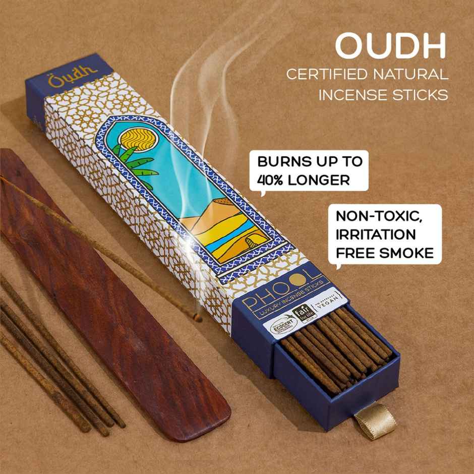 Oudh Agarbatti Natural Certified Incense Sticks | Phool