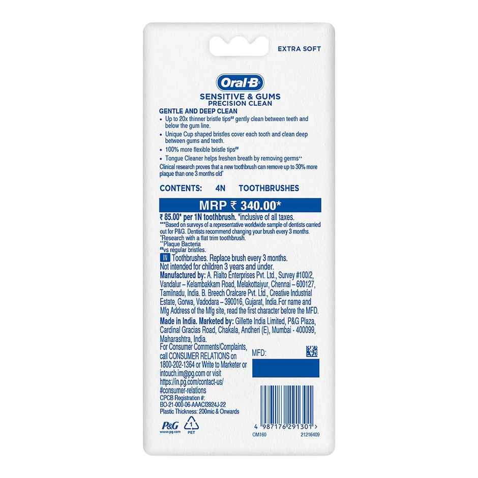 Oral-B Sensitive Ultrathin Family pack of Extra Soft Toothbrushes