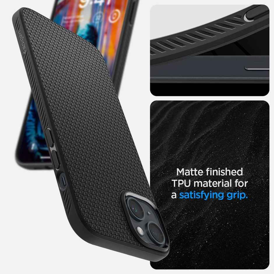 Spigen Liquid Air Back Cover Case Compatible with iPhone 14 (TPU | Matte Black)