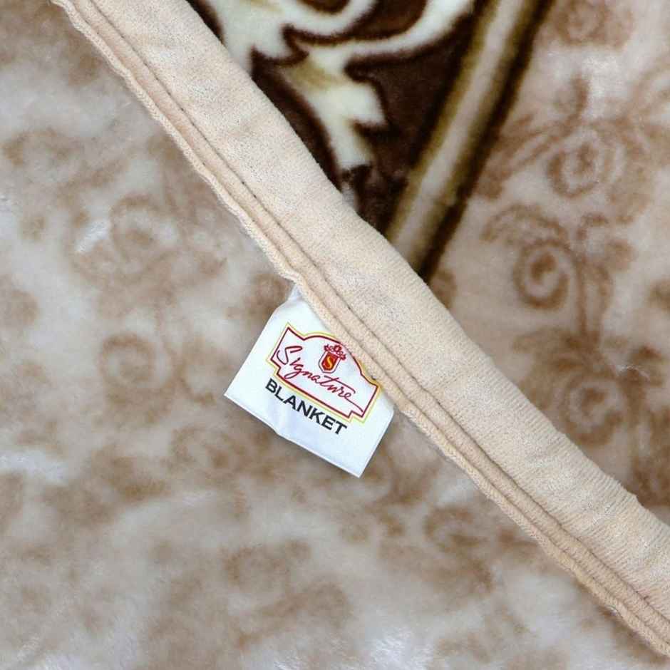 Signature 570 Gsm Polyester Brown Heavy Winter Super Soft Single Bed Mink Blanket