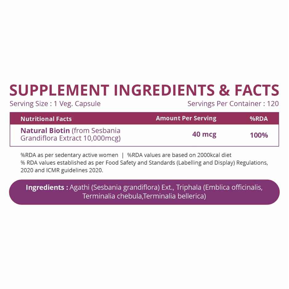 Himalayan Organics Plant Based Biotin 120 VEG Capsules