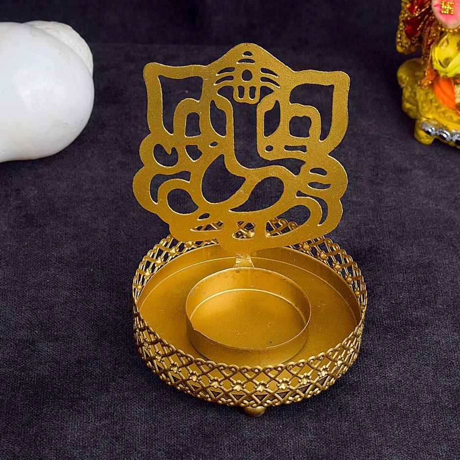Ganesh Shadow Diya | Metal | Satvik