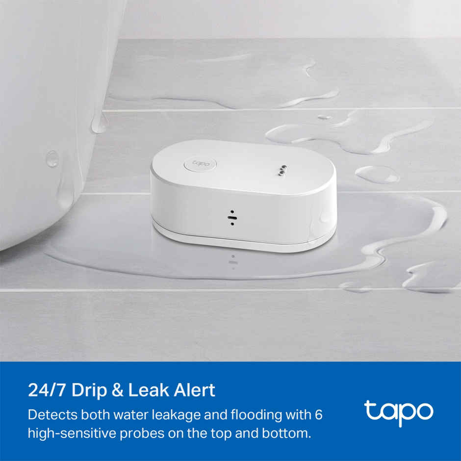 TP-Link Tapo T300 Smart Water 24/7 Drip & Leak Alert Sensor, 90dB Alarm,IP67 Waterproof, Hub Required