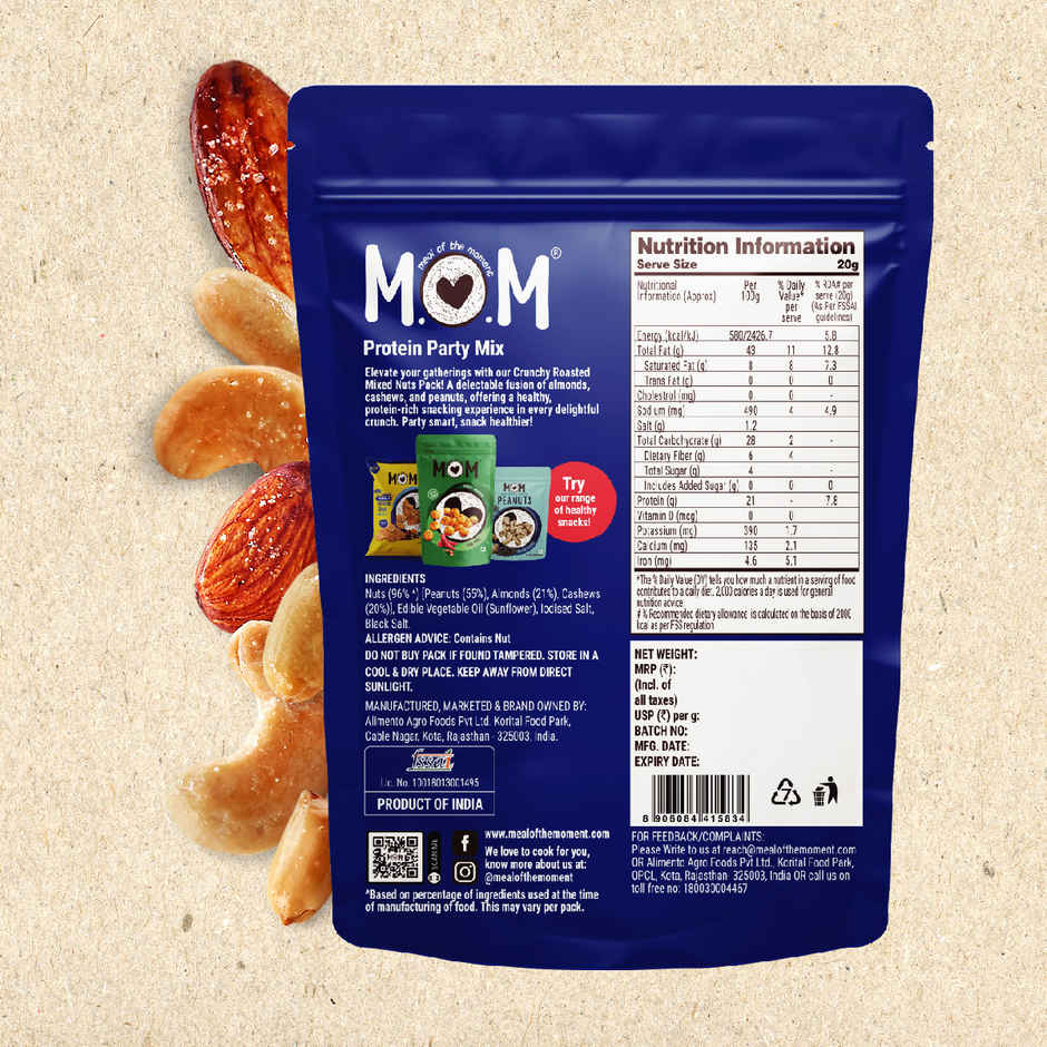 MOM Protein Party Mix | Almond, Cashew, Peanut