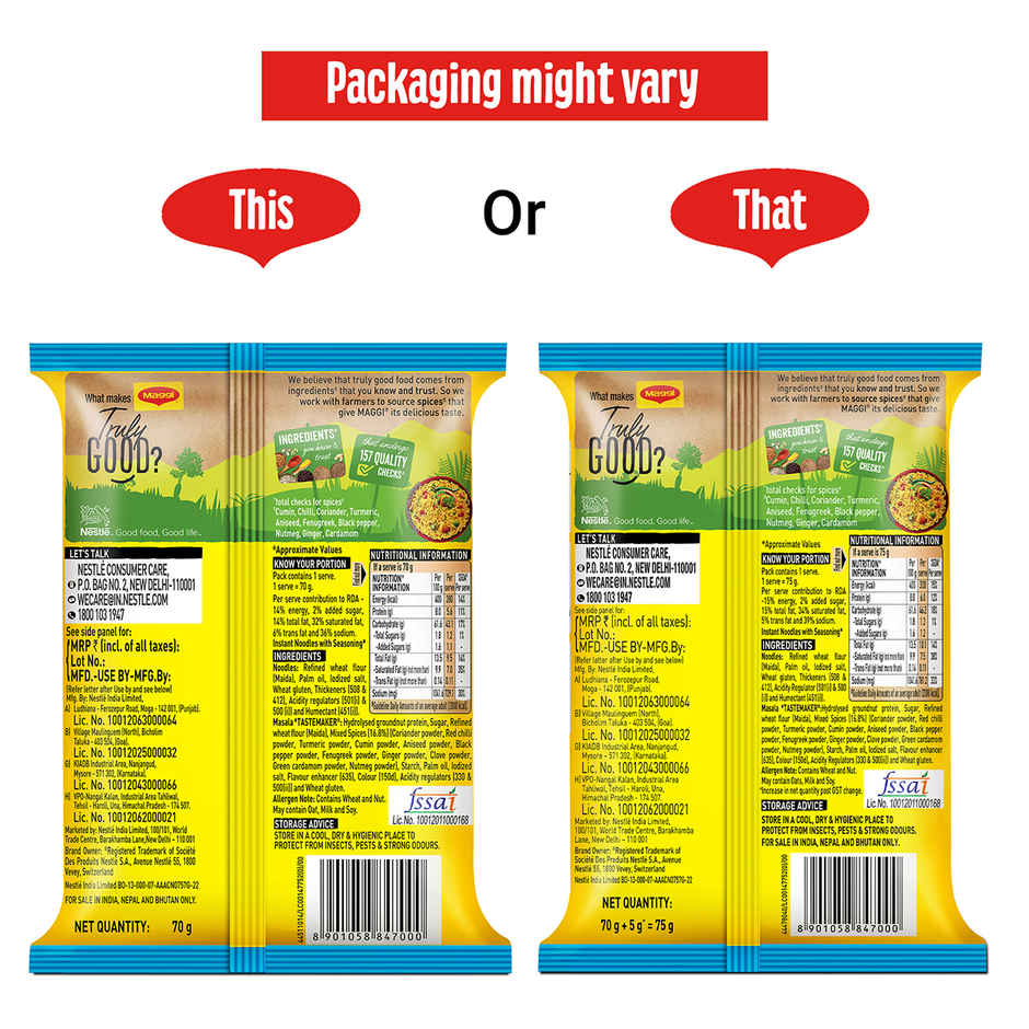 Maggi Masala Noodles No Onion No Garlic Combo