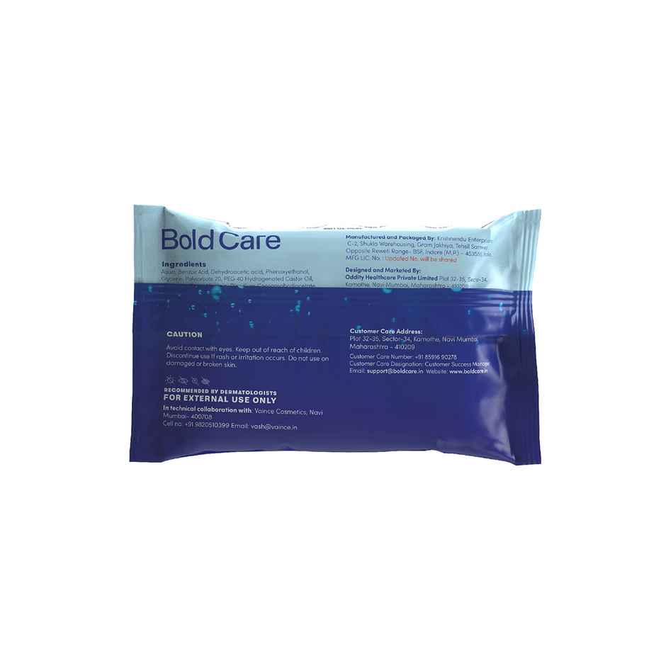 Bold Care Active Blue Intimate Cleansing Wipes For Men