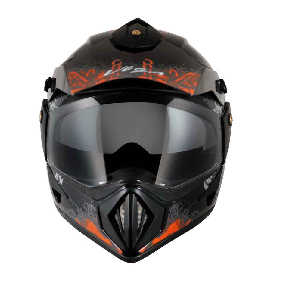Vega Off Road D/V Gangster Lightweight Full Face Helmet- Black Orange - L