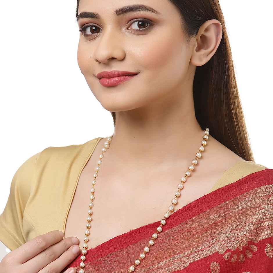 Zeneme Gold Plated Finish Handmade Work Multi-Pearl Jewellery For Women & Girls