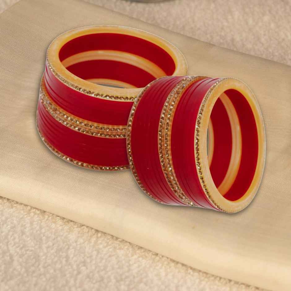 Traditional Red Bangles | Pack Of 12 | Size 2.4 | Gullak