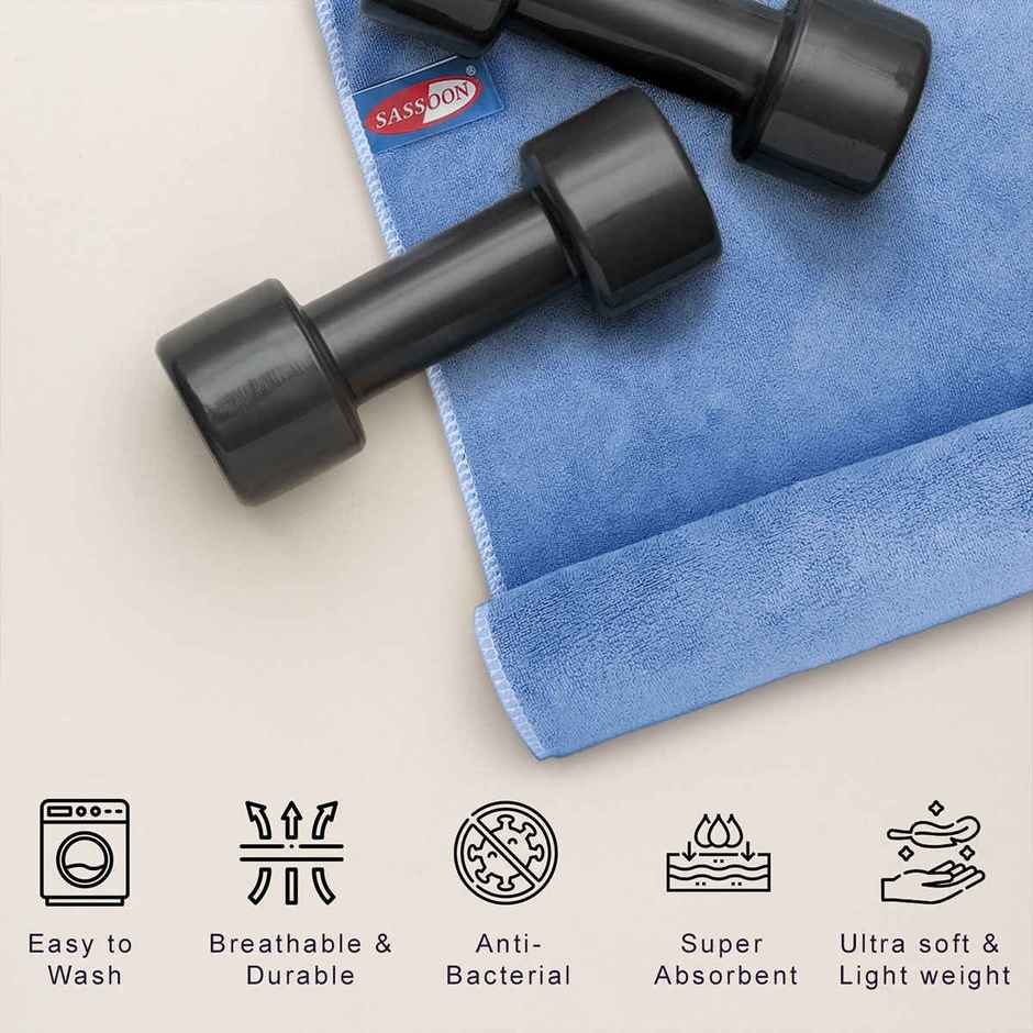 Sassoon Microfiber Gym-Sports Towel | Heaven | 40 x 60 cm