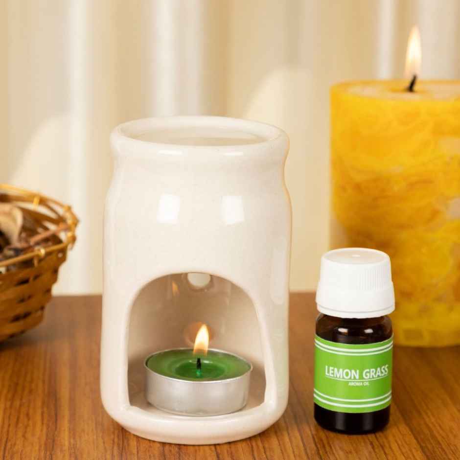 Aromatherapy Gift Set | Ceramic diffuser | aroma oil | tealight candles | Auradecor
