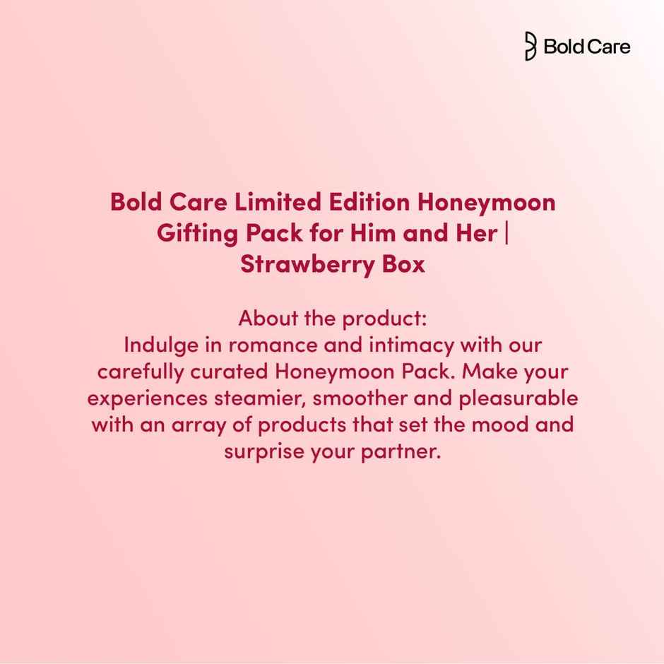 Bold Care Limited Edition Honeymoon Gifting Pack For Him & Her - Strawberry Flavour