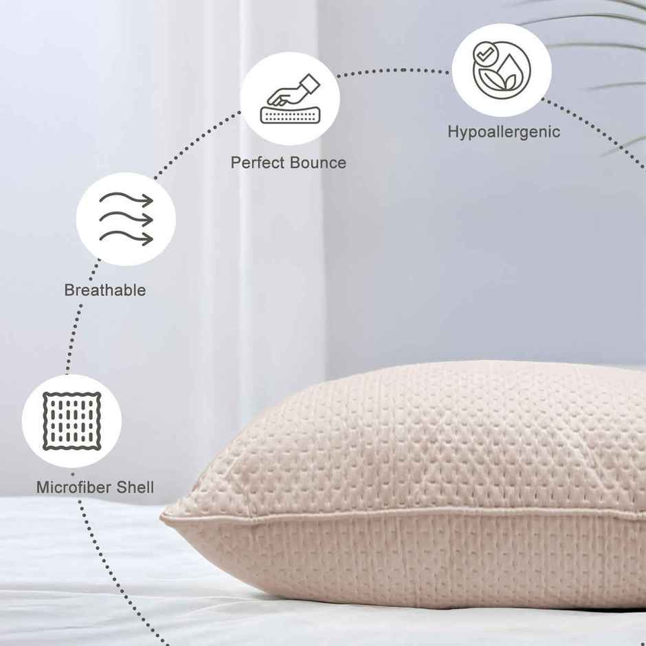 Sassoon Laika Microfiber Quilted Pillow (Beige)