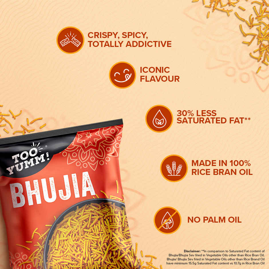 Too Yumm Bikaneri Bhujia Sev Snacks, 30% Less Saturated Fats, No Palm Oil Healthy Namkeen