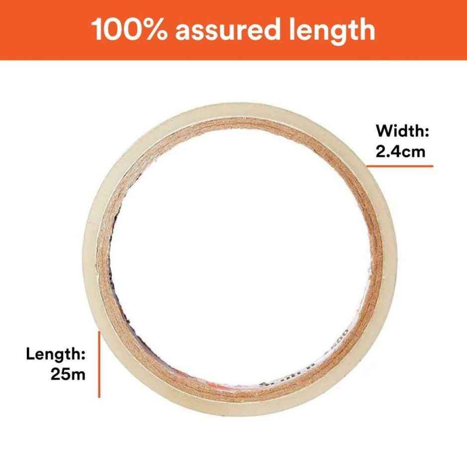 Scotch Transparent Tape - Polypropylene Yellow, Clear Tape | 2.4 mm x 25 m