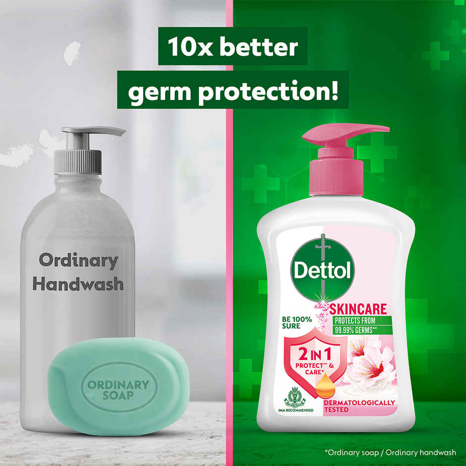 Dettol Original Liquid Hand Wash Pump With Free Handwash Refill | 99.99% Germ Protection