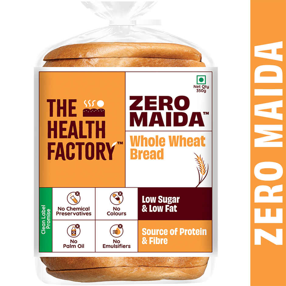 The Health Factory Zero Maida Bread - Simply Whole Wheat(350gms) & Arora White Eggs 30 Piece(30pc) Combo