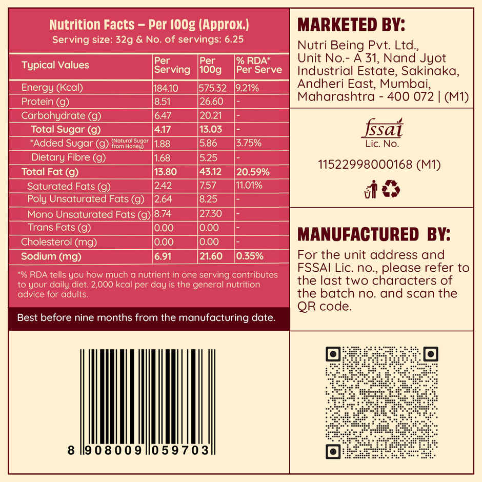 The Health Factory Peanut Butter Berry Jam Crunchy | Sweetened with Berries & Honey