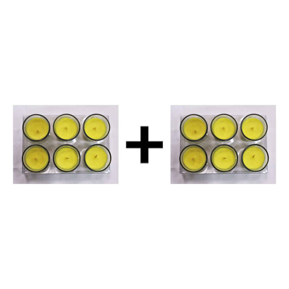 Pan Aromas 6-Pack Votive Glass Candle - Lemon Grass Combo