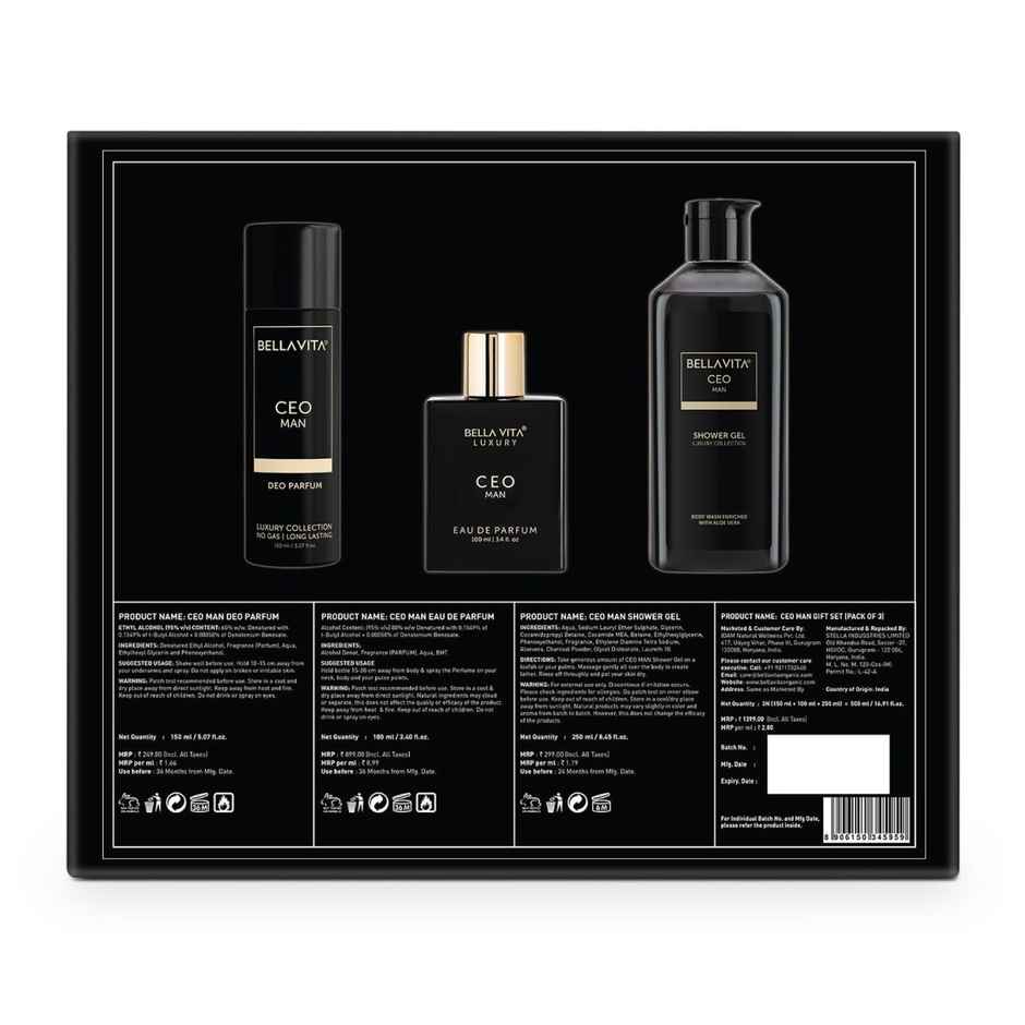Bella Vita Black Edition Gift Set (500ml) & Ferrero Rocher Moments Pack (92g) Combo