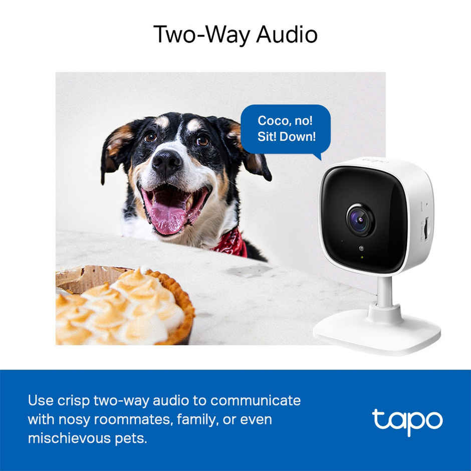 TP-Link Tapo C100 Home Security Wi-Fi Camera 2MP 1080p, Alexa Enabled, 2-Way Audio, Night Vision