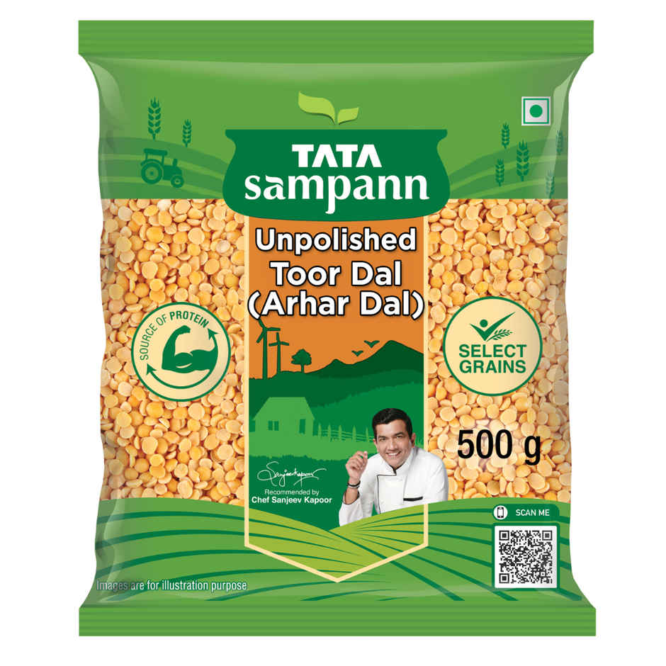 Tata Sampann Unpolished Toor Dal (Arhar Dal)(500 gms) & Tata Sampann Unpolished Moong Dal(500 gms) Combo