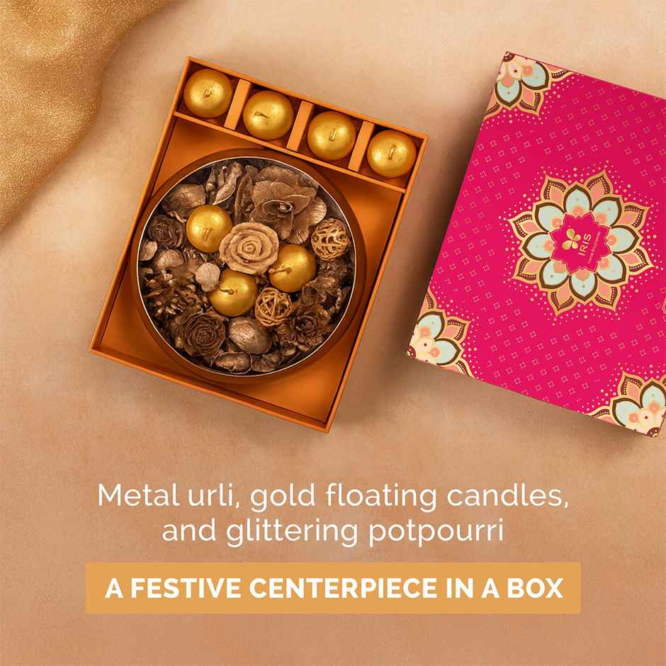 Urli Gift Box with Fragranced Potpourri and Floating Candles | Gift Hampers | Iris