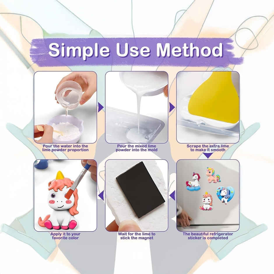 Fablue Unicorn Colouring Canvas Board DIY Craft Kit for Kids