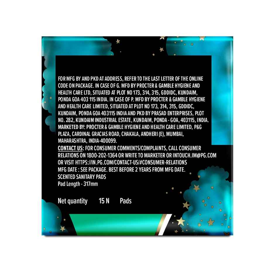 Whisper Bindazzz Nights XXL Sanitary Pads, Upto 0% Leaks All Night Long