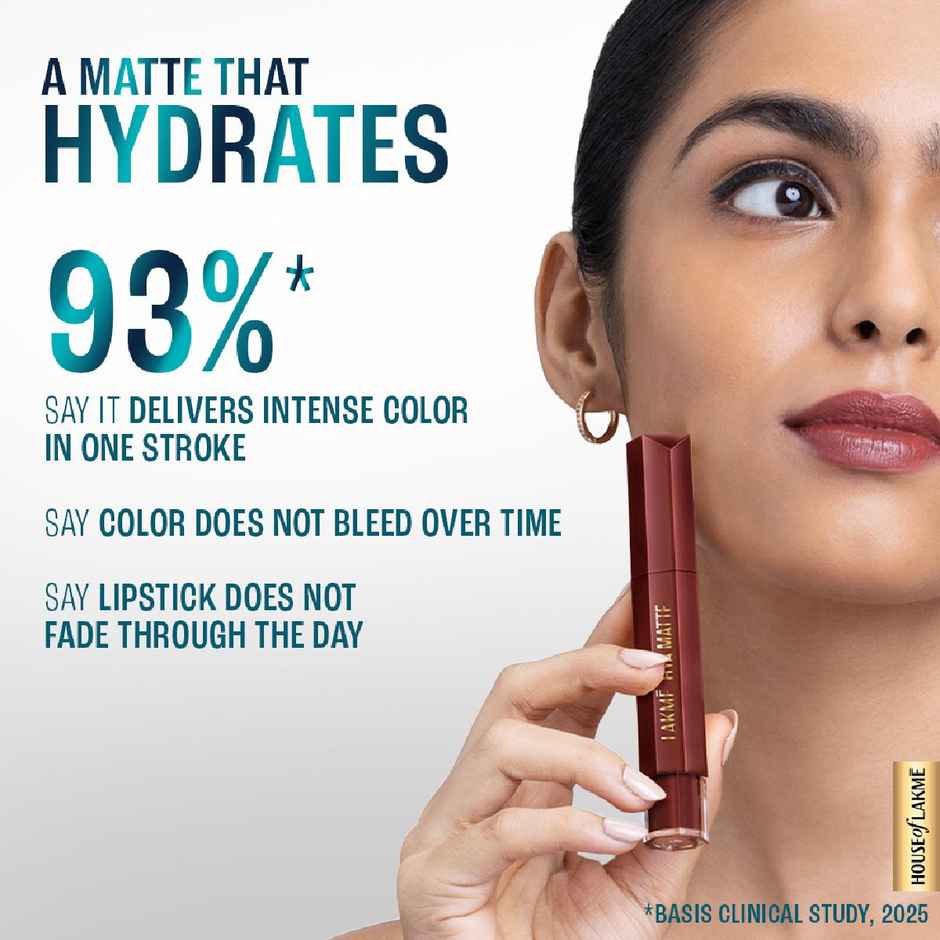 Lakme 9to5 Hya Matte Lip Liquid + Hyaluronic Acid | Monday Mocha