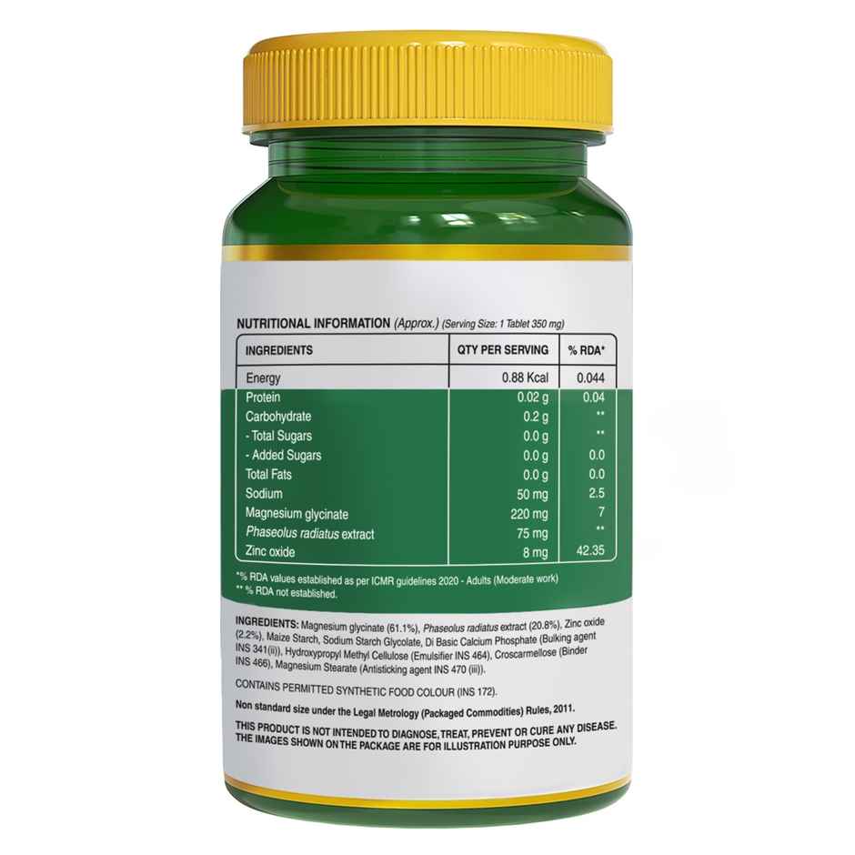 Pure Nutrition Magnesium Glycinate + Zinc | Sleep, Stress Relief & Muscle Recovery | 60 Veg Tablets