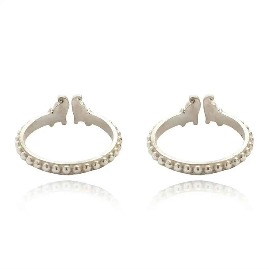 Unniyarcha Silver 92.5 Small Elephant Toe Rings