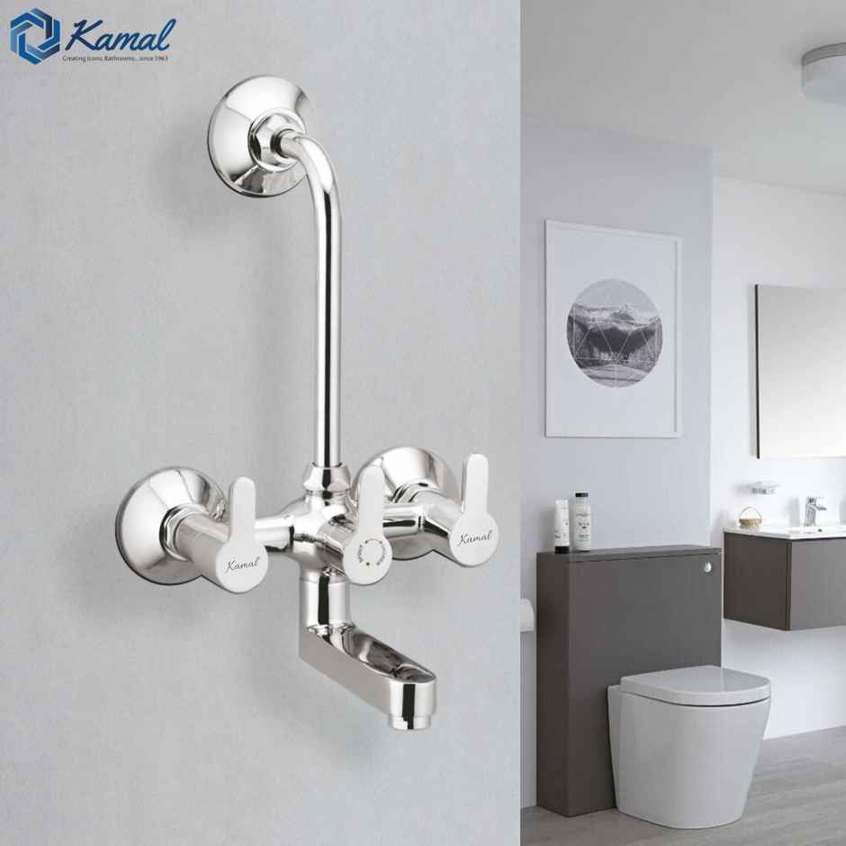 Kamal Wall Mixer - Admire | With L-Bend |Hot And Cold Shower Mixer| Sturdy Brass Build