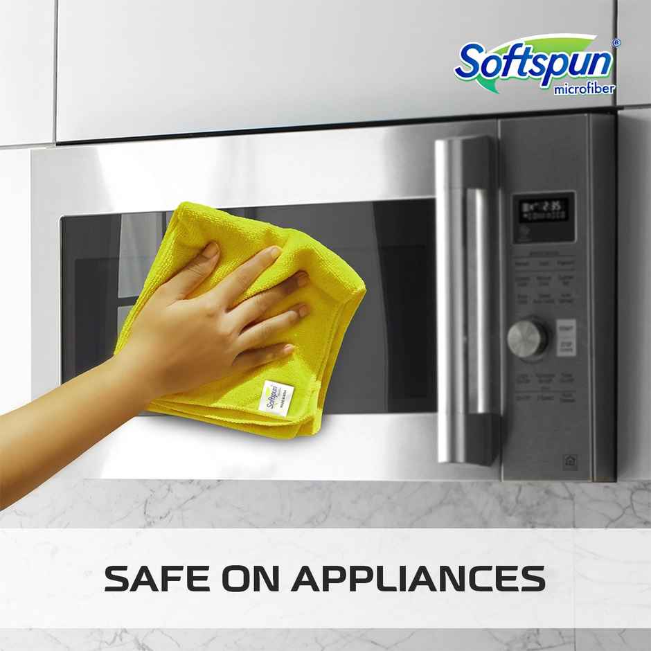 Softspun Microfiber Cleaning Cloths (280 GSM, 40x40cm, 4pc, Multicolor/Assorted)