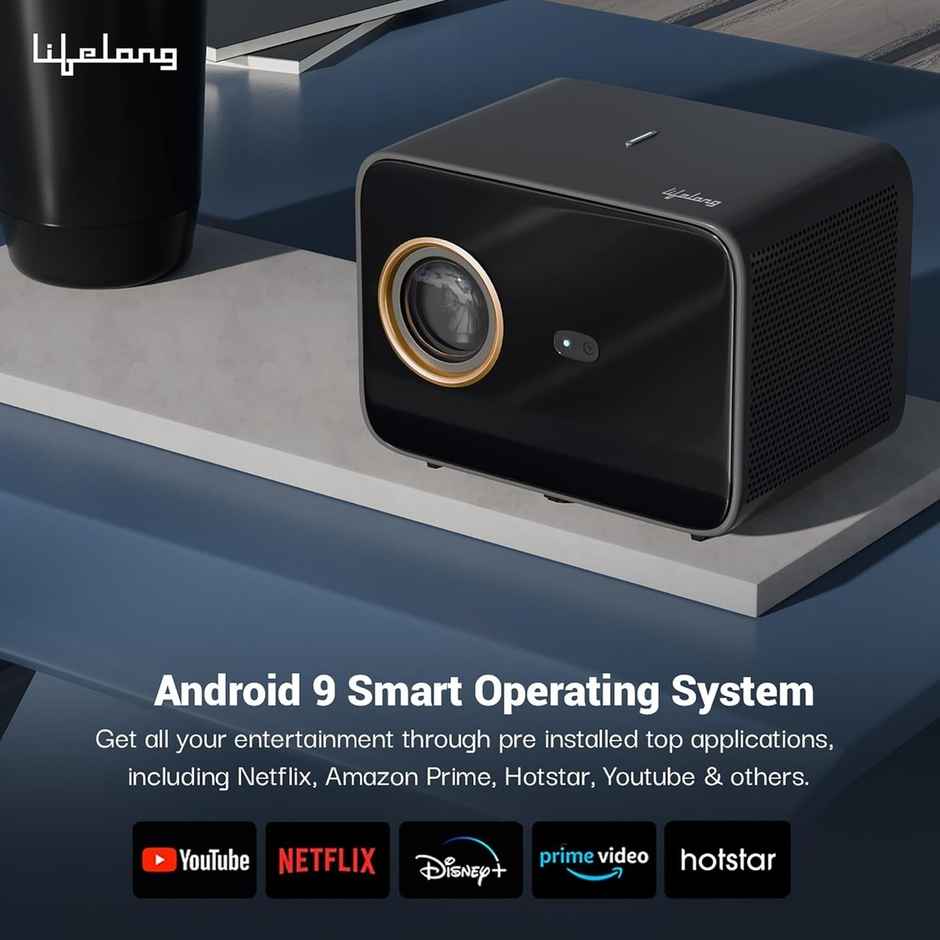 Lifelong SmartStream Smart Projector | Native 1080p Full HD With 4K Support | Android 9