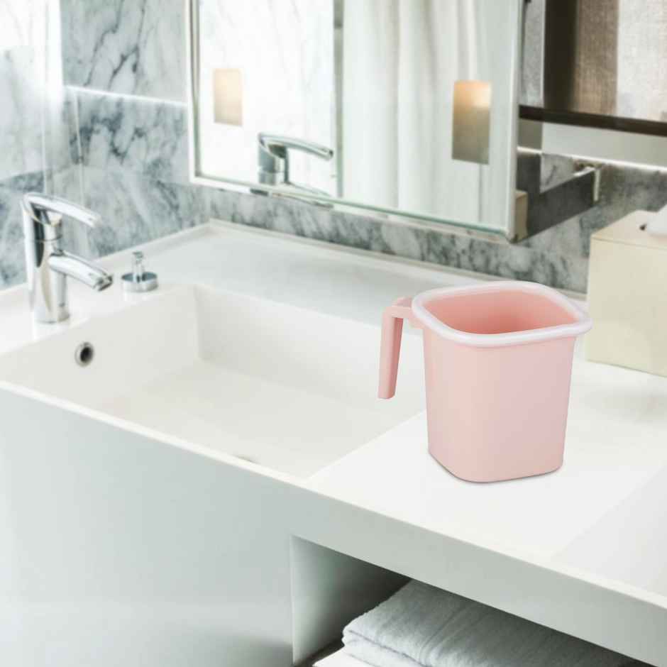 Ratan Plasticware Premia Bath Mug | 1.5 L| Daiso Pink | Pack Of 1