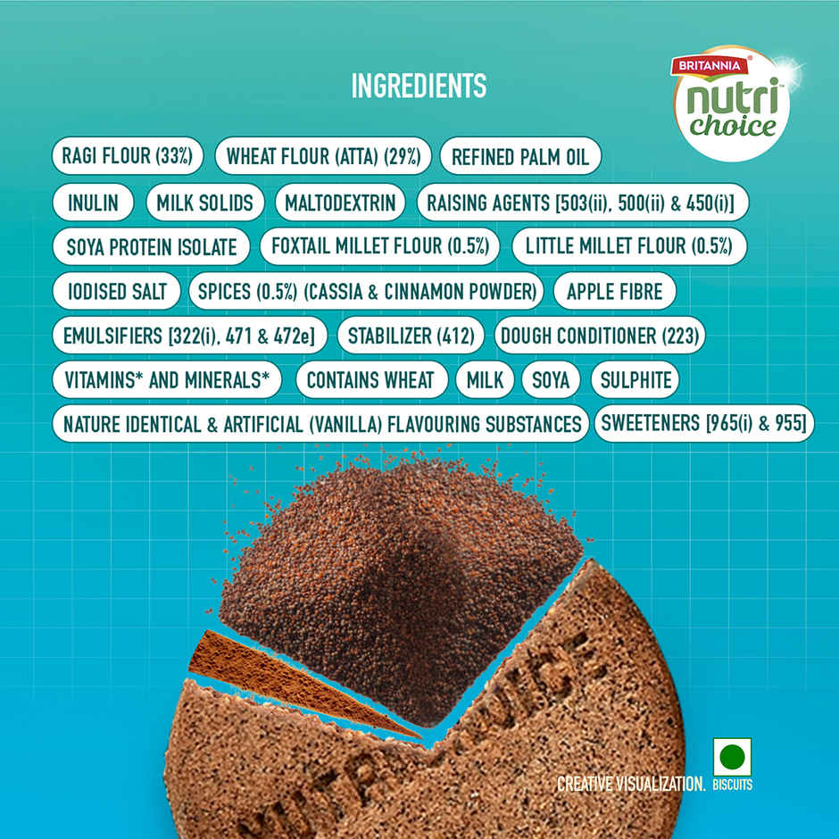Britannia Nutrichoice Ragi Millet Cookies | Diabetic Friendly | Maida-free and Sugar-free