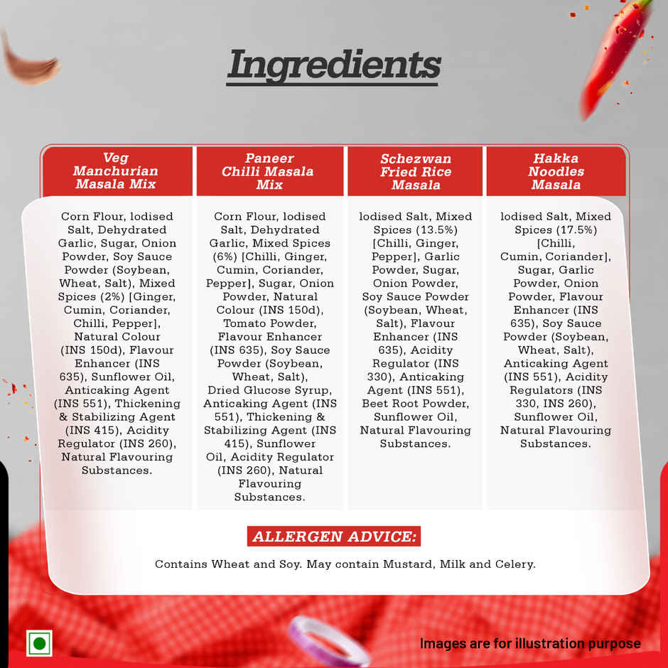 Chings Secret Hakka Noodles Masala, 100 g, Easy To Cook, Meal Kit, Cooks in 4 / 5 Mins