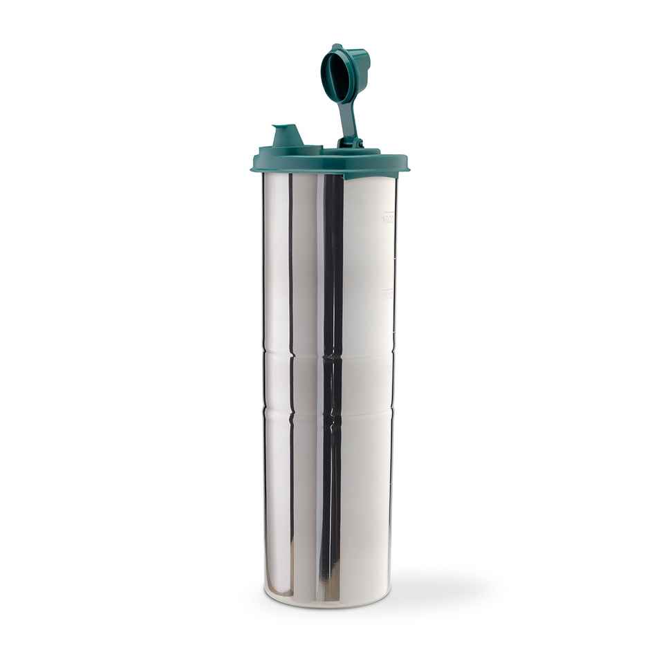 Signoraware Easy Flow Steel Oil Dispenser 1.1 Litre Food Grade Stainless Steel Fgreen