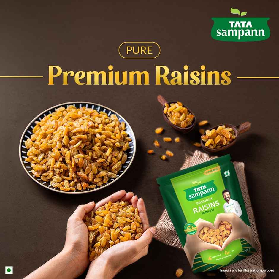 Tata Sampann Absolutely Pure Premium Raisins/Kishmish Seedless