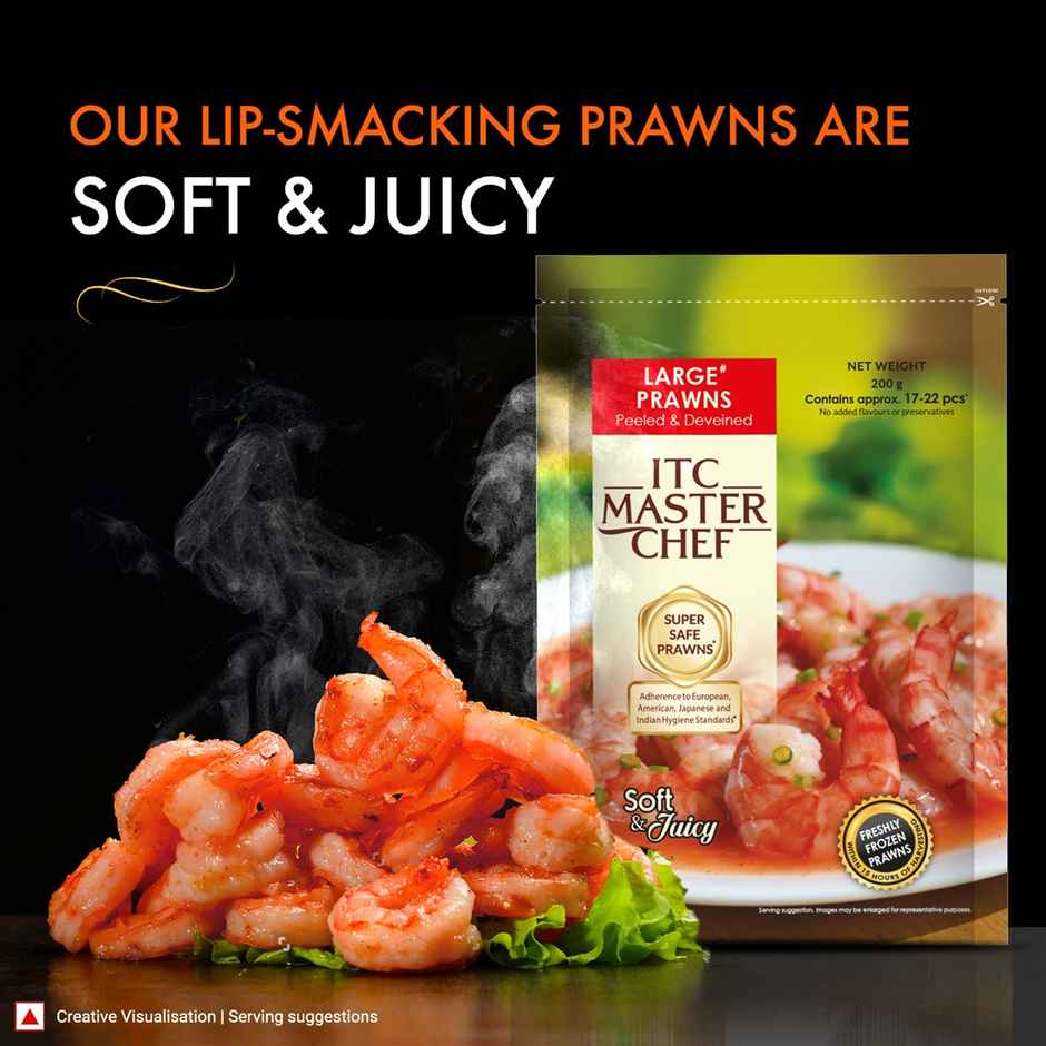 ITC Master Chef Large Prawns | Peeled & Deveined |High Protein
