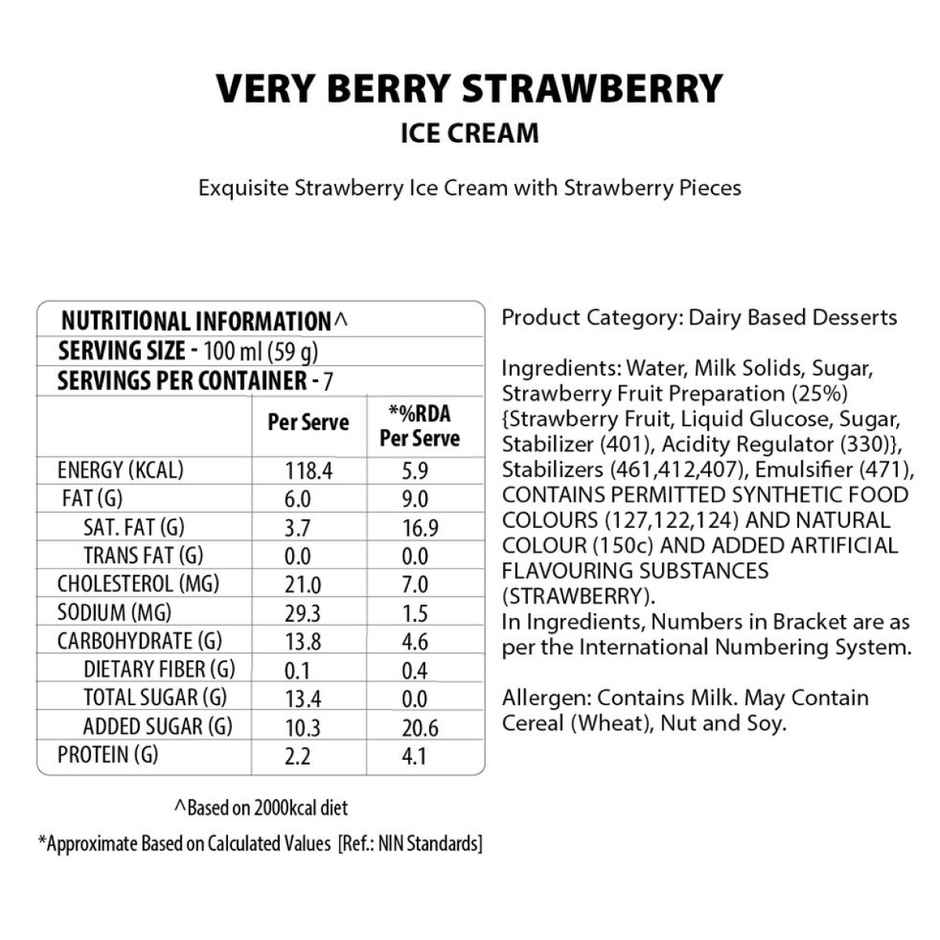 Baskin Robbins Very Berry Strawberry Ice Cream Tub