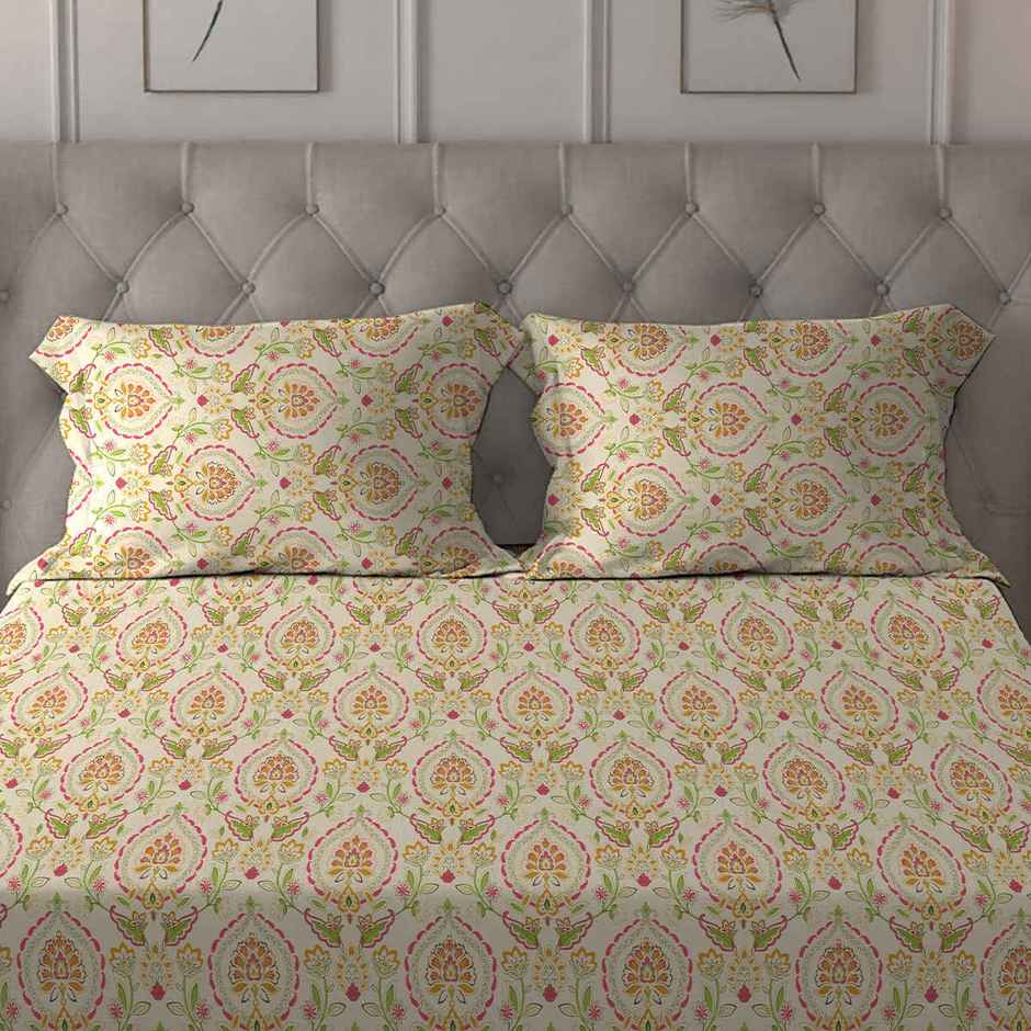 Home Elegance Microfiber Bedsheet Set | Queen Size Double Bed sheet | 2 Pillow Covers | Eden